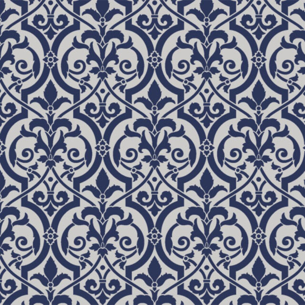 Fleur de Lis Scroll Wall Stencil | 3609 by Designer Stencils | Pattern Stencils | Reusable Stencils for Painting | Safe & Reusable Template for Wall Decor | Try This Stencil Instead of a Wallpaper | Easy to Use & Clean Art Stencil Pattern